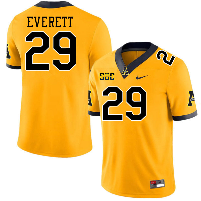 Appalachian State Mountaineers #29 Carter Everett College Football Jerseys Stitched-Gold